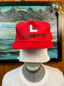 Lamperts Lumber Hardware Store Tools Red SnapBack Trucker Hat Baseball Brimmed - Picture 1 of 10