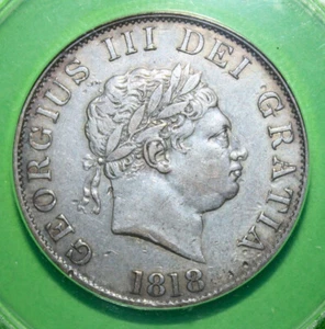 S10 - Great Britain 1/2 Crown 1818 ANACS VF-35 Details Silver Coin - George III - Picture 1 of 4