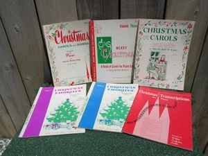 Lote de 6 libros de partituras vintage de canciones de villancicos para piano - Imagen 1 de 3