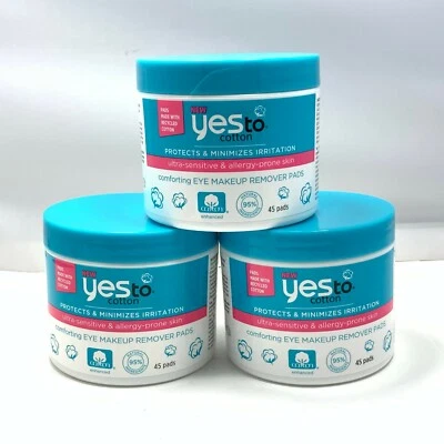 Yes To Cotton Comforting Eye Makeup Remover Pads (45 Pads) LOT OF 3 - Image 1 of 3