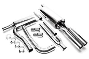 SISTEMA DE ESCAPE DEPORTIVO ACERO INOXIDABLE + ABE AUDI A4 B5 2x76mm Nuevo - Imagen 1 de 1