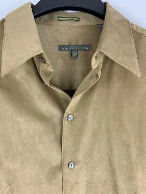 Men’s Kenneth Cole Reaction Long Sleeve Dress Shirt Size XL 17, 34/35 Brown - Image 1 of 4