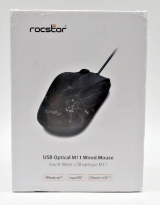 Rocstor Y10P021-B1 Premium M11 Usb Wired Contoured Mouse - 1200 DPI - High DEF - Image 1 of 2