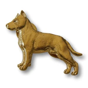 American Staffordshire Terrier Pin - 24K Gold Plated - Picture 1 of 2