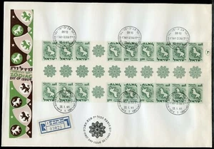 ISRAEL 1965 ZODIAC TETE-BECHE GUTTER STRIPS ON REGISTERED FIRST DAY COVERS - Picture 1 of 4