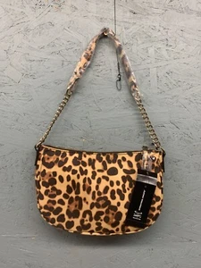 INC Zoiey Beuteltasche Tasche Leopardenmuster Kunstfell Kettenriemen Schultertasche Neu mit Etikett - Bild 1 von 14