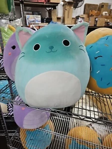 *NEW SQUISHMALLOWS PLUSH TOY RARE NWT SIGRID 16" LIGHT BLUE CAT / AQUAMARINE - Picture 1 of 3