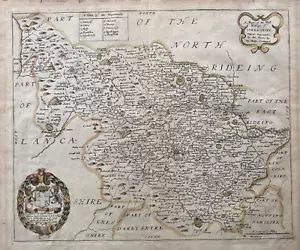 Antiguo mapa Blome 1673 Yorkshire - West Riding - Imagen 1 de 4
