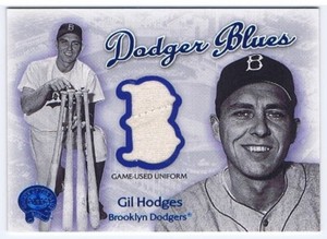 GIL HODGES - Fleer Greats of the Game Dodger Blues - GAME USED JERSEY - HOF