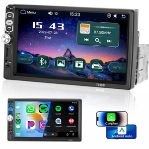 7" Single 1Din Bluetooth Car Stereo Android Auto Apple CarPlay Multimedia Player - Picture 1 of 14