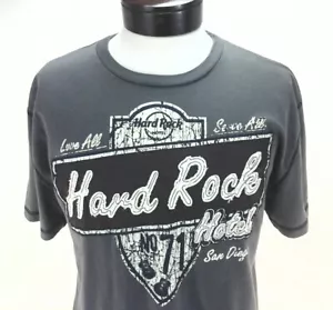 Camiseta con logotipo de café HARD ROCK gris San Diego con parches en dificultades para hombre L - Imagen 1 de 6