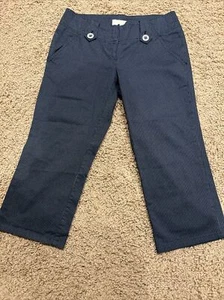 Michael Kors Size 2P Black Gray Pin Stripe Capri Pants Cropped Mid Rise  - Picture 1 of 7