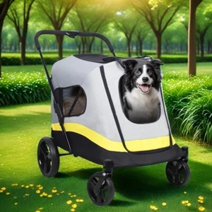 Carrito para perros Carrito para perros Plegable Carrito para perros con protector contra la lluvia Oxford 50KG - Imagen 1 de 19