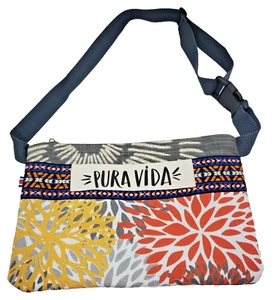 Pura Vida (jetzt Vera Bradley) Stoff Umhängetasche Pure Life Nylonriemen Reißverschluss oben - Bild 1 von 24