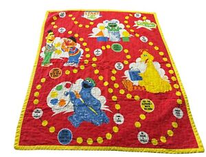Vtg Sesame Street Crib Quilt Baby Toddler Comforter Blanket Bird Ernie 40X30”