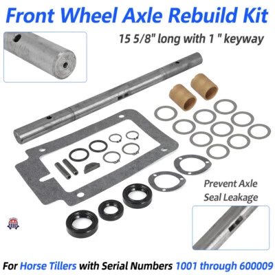 For Troy Bilt Horse Tillers Wheel Axle Rebuild Kit 1" Key Shaft Complete GW-1878