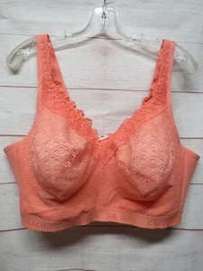 Sujetador Lane Bryant Cacique Sin Forro Cobertura Completa Sin Alambres Encaje 44F Inalámbrico Melocotón - Imagen 1 de 8