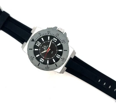 Reloj para hombre Joshua & Sons JS-38-GY audaz esfera negra correa de silicona Foto 1 de 2