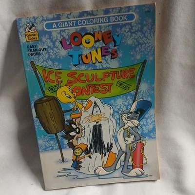 Libro para colorear gigante concurso de esculturas de hielo Looney Tunes años 90 de Golden Books sin usar Foto 1 de 4