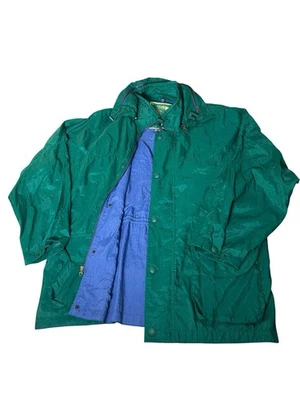 VTG 90s Gap Hooded Windbreaker Sailing Jacket Size XL Green Nylon Zip Up Rope - Image 1 of 4