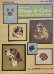 Dogs and Cats - counted cross stitch / needlepoint leaflet, vintage, easy - Picture 1 of 2