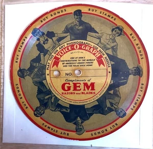 VOICE-O-GRAPH WWII 6-inch Cardboard Picture flexi-disc (GEM Razors & Blades) - Picture 1 of 2