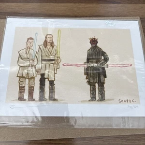 Star Wars Scott C Great Showdown Episode I Die dunkle Bedrohung Darth Maul 7x5 OOP - Bild 1 von 3