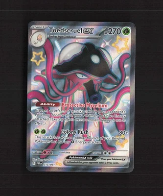 Toedscruel ex 213/091 Paldean Fates Full Art Shiny Holo Rare Pokemon Card LP - Image 1 of 4