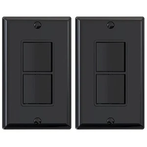 ELEGRP Decorator Double Rocker Light Switch, Two Single Pole Electrical... - Picture 1 of 7