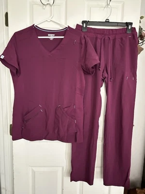 Scrubstar Premium Scrubwear Performance Set, Top M/Pantalones S, Borgoña Foto 1 de 4