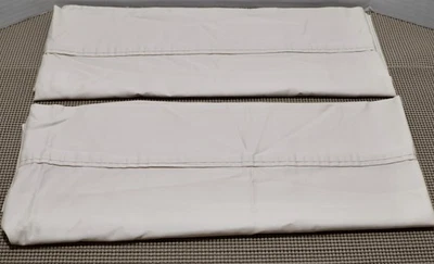 Members Mark King Pillowcase Pair Cream Solid Color 100% Cotton Classic Modern - Image 1 of 4