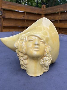 Vintage Art Deco Pottery Lady Head Vase - Picture 1 of 12