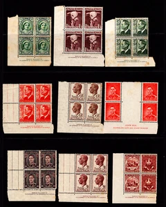 Stamps Australia predecimal 9 MUH imprint blocks fine condition - Picture 1 of 1