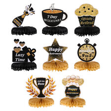 8PCS Retirement Party Decorations Black/Gold Honeycomb Table Toppers