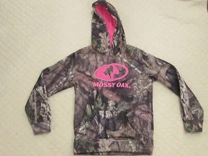 Mossy Oak Break Up Country  Hooded Sweatshirt Girls Camouflage/Pink L (10-12) - Picture 1 of 6