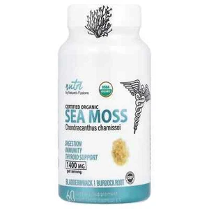 Nutri by Nature's Fusions Organic Sea Moss 1400 mg 60 Capsules EXP 08/26 - Picture 1 of 2