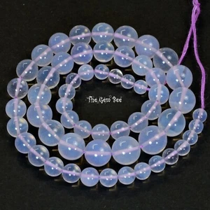 160CT Gem Lavender Moon Quartz Smooth Round Sphere Beads 16 inch Strand - Picture 1 of 6
