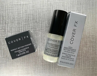 COVER FX HIGH PERFORMANCE SETTING SRAY 10 ML + PERFECT SETTING POWDER 1 G NIB - Image 1 of 2