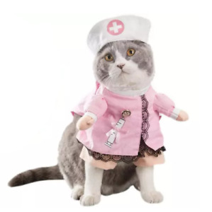 Cat Nurse Funny Pet Halloween Costume Apparel Kitten Clothes