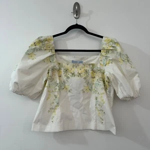 Antonio Melani Womens Puff Sleeve Floral Top Size 12 Spring Coquette Romantic - Picture 1 of 15