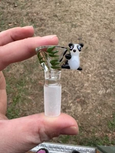 14mm Bowl For Bong Panda Bear Slide Bowl Green 14mm Bowl Slide - Picture 1 of 1