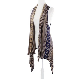 Oona & Maud Weste Damen L hellbraun Southwestern Übergang Tribal Serape Country - Bild 1 von 15