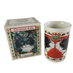 Vintage Kissing Cats Mistelzweig Becher Weihnachten Dunoon Steinzeug    - Bild 1 von 9