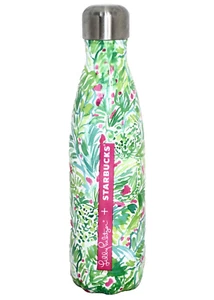 STARBUCKS LILLY PULITZER S'well Palm Beach Jungle Steel Bottle Green Pink Green - Picture 1 of 5
