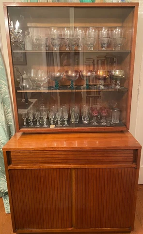 Vintage Danish Mid Century China Cabinet and Hutch by Henredon Cover
