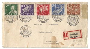 Suecia: 1936; Cubierta registrada interna, Stockolm 1, buenos valores, EBSWE03 - Imagen 1 de 2