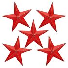 5 Pack Metal Star Wall Decor For Indoor Or Outdoor Decor (red 2 X 12 In)