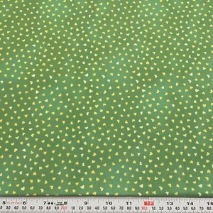 Aunt Lindy’s Paper Dolls Blue Hill Fabrics Hearts Green Cotton by the HALF YARD - Picture 1 of 2