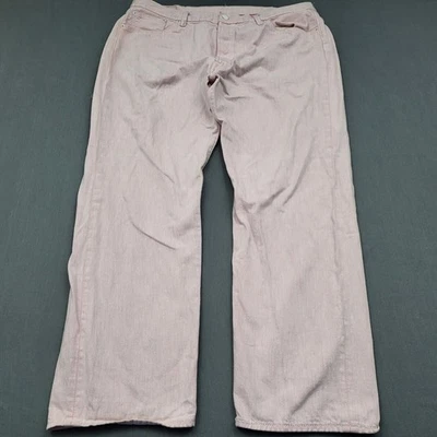 Jeans Levis 501 para hombre talla 42X32 recto tiro alto botón mosca rosa claro denim * Foto 1 de 4