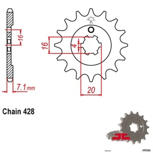 JT Sprockets Countershaft Sprocket 428 Pitch 14 Tooth Suzuki RM100 (2003) - Picture 1 of 2